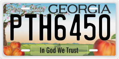 GA license plate PTH6450