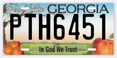GA license plate PTH6451