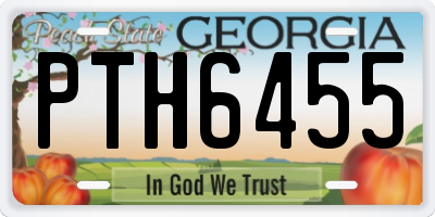 GA license plate PTH6455