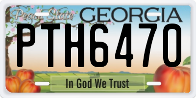 GA license plate PTH6470