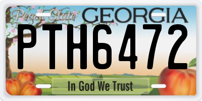 GA license plate PTH6472