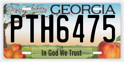 GA license plate PTH6475