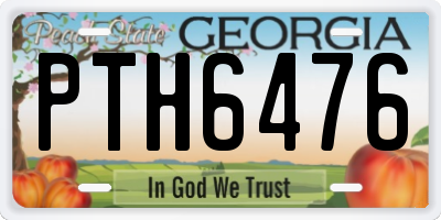GA license plate PTH6476
