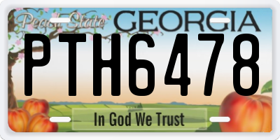 GA license plate PTH6478