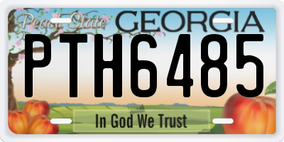 GA license plate PTH6485