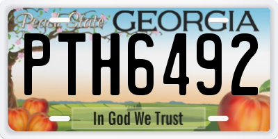 GA license plate PTH6492