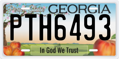 GA license plate PTH6493