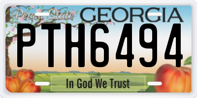 GA license plate PTH6494