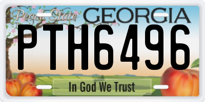 GA license plate PTH6496