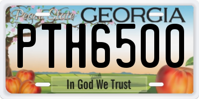 GA license plate PTH6500