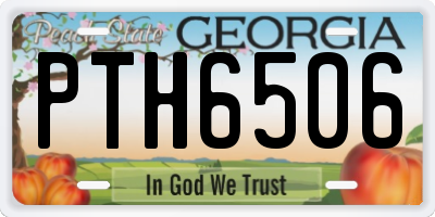 GA license plate PTH6506