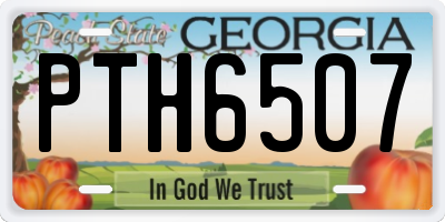 GA license plate PTH6507