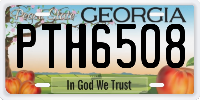 GA license plate PTH6508