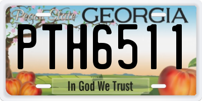 GA license plate PTH6511