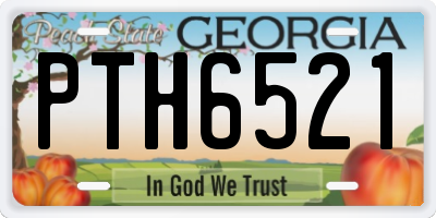 GA license plate PTH6521