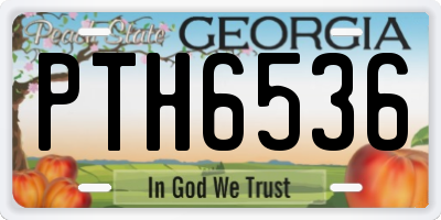 GA license plate PTH6536
