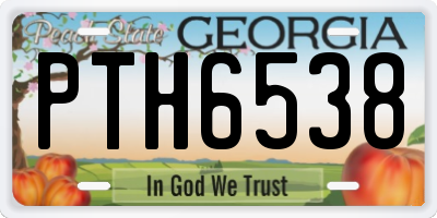 GA license plate PTH6538