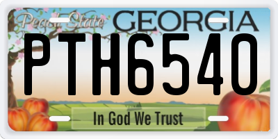 GA license plate PTH6540