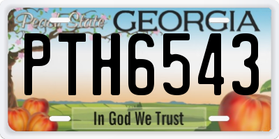 GA license plate PTH6543
