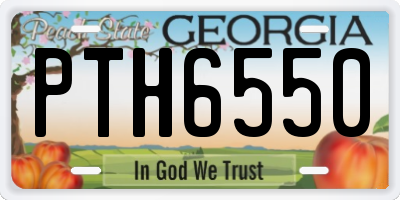 GA license plate PTH6550