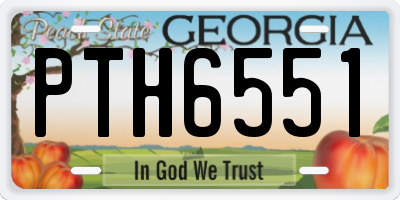 GA license plate PTH6551