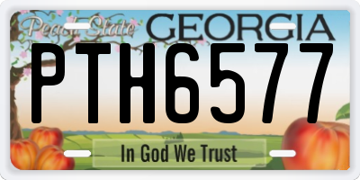 GA license plate PTH6577