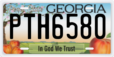 GA license plate PTH6580