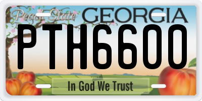 GA license plate PTH6600