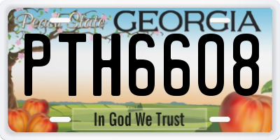 GA license plate PTH6608