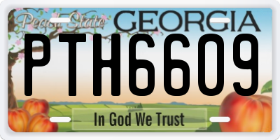 GA license plate PTH6609