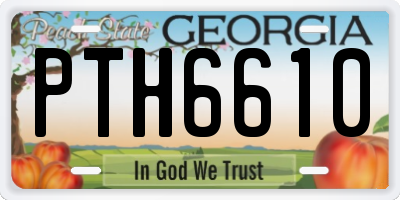 GA license plate PTH6610
