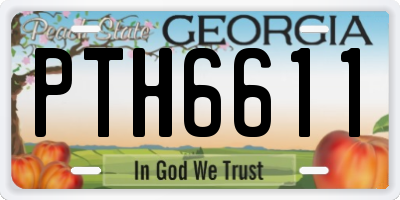 GA license plate PTH6611