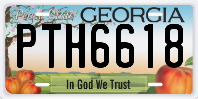 GA license plate PTH6618