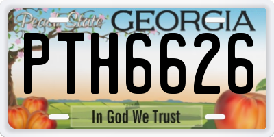 GA license plate PTH6626
