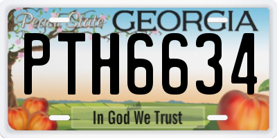 GA license plate PTH6634
