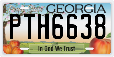 GA license plate PTH6638