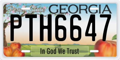 GA license plate PTH6647