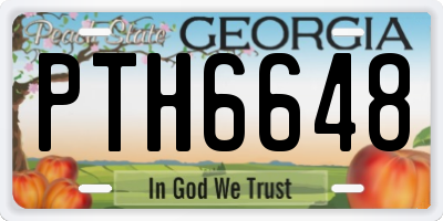 GA license plate PTH6648