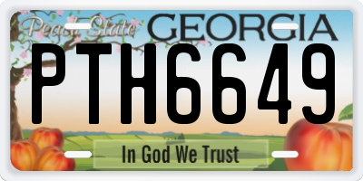 GA license plate PTH6649