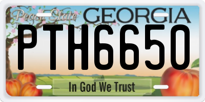 GA license plate PTH6650