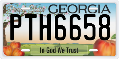 GA license plate PTH6658