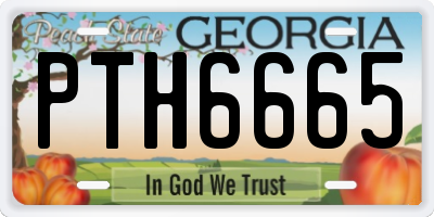 GA license plate PTH6665