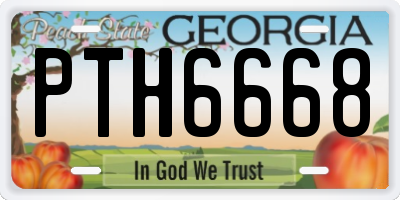 GA license plate PTH6668