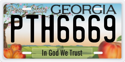 GA license plate PTH6669