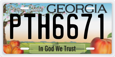 GA license plate PTH6671