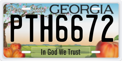 GA license plate PTH6672