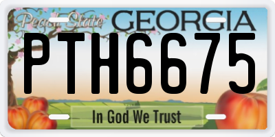 GA license plate PTH6675