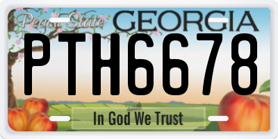 GA license plate PTH6678