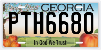GA license plate PTH6680