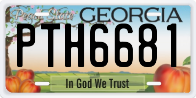 GA license plate PTH6681
